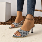 Pointed-toe Retro Presbyopic High Heel Slippers