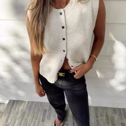 Single-breasted Hot Selling Sleeveless Knitted Vest