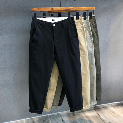 Men's Cropped Cotton Casual Pants