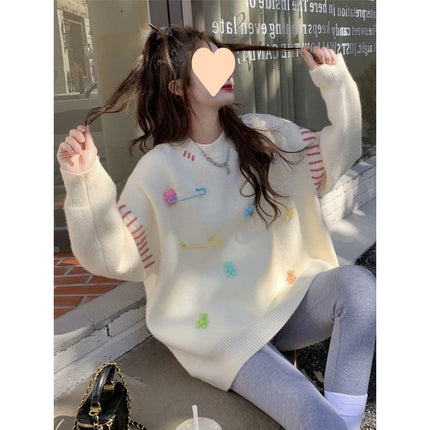 Loose And Lazy Style Pullover Women's Design Sweater Top