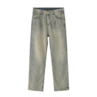 Black And White Basic Simple Jeans Men's Slim Trousers