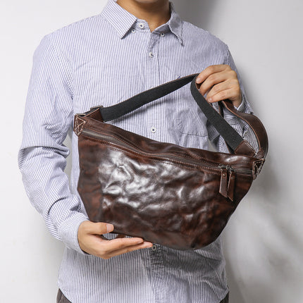 Retro Men's Bag Skull Skin Outdoor Cycling Crossbody Bag