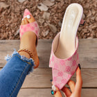 Pointed-toe Retro Presbyopic High Heel Slippers