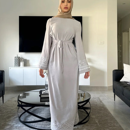 Fringe Cardigan Robe Muslim Dress