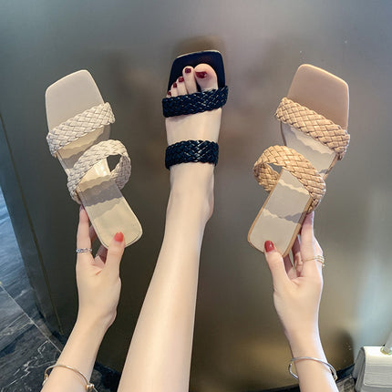 Women's Fashion Weaving All-matching Flip-flops