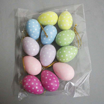 Striped Spotted Easter Plastic Egg Cartoon Decoration