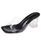 Square Head Transparent Wine Glass High Heel Slippers