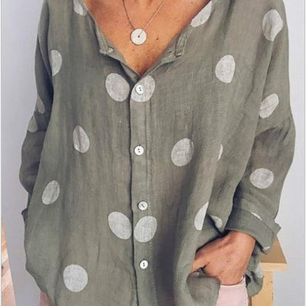 Women's Polkadot Cardigan Fashion Printed Shirt