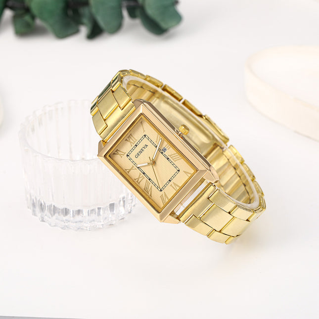 Men's Retro Simple Stylish Square Dial Calendar Quartz Watch