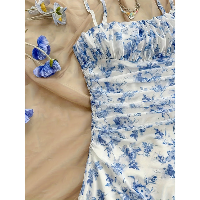 Women's Fashion Personalized French Floral Strap Dress