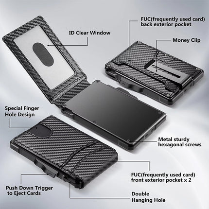 Men's Hot Sale Card Holder Metal Magnetic Flip Wallet
