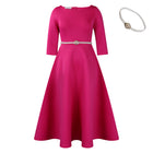 Women's European And American Solid Color Large Swing Skirt Temperament Dress