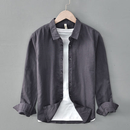 Spring And Summer Cotton Linen Long Sleeve Blouse Boys Niche