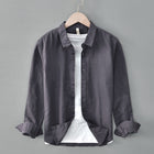 Spring And Summer Cotton Linen Long Sleeve Blouse Boys Niche