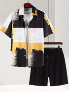 Men's Short Sleeve Shirt Outfit Printed Men's Clothing