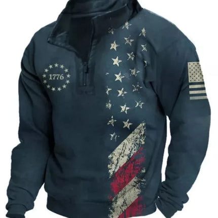 Men's Retro Color Printing Fashion Sports Golf Top Casual T-shirt