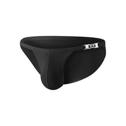 Metal Decorative Thin Low Waist Breathable Sweat Absorbing Sexy Briefs Men