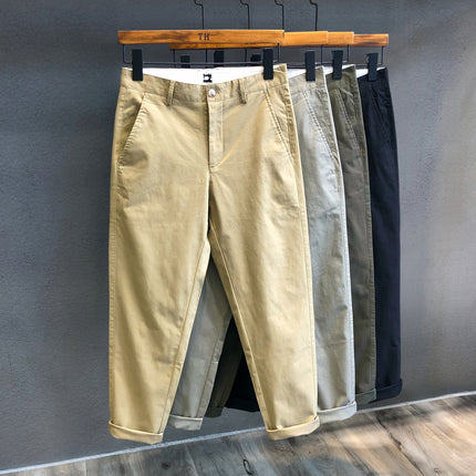 Men's Cropped Cotton Casual Pants