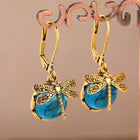 Retro Compact Dragonfly Pattern Earrings