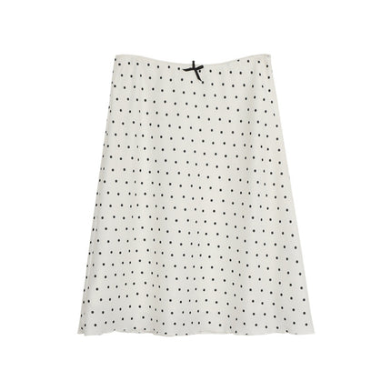 White Polka-dot High Waist Temperament French Minority Skirt