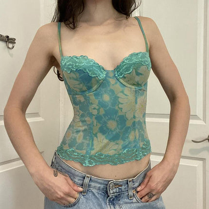 European And American Vacation Style Adjustable Shoulder Strap Retro Hot Girl Camisole