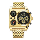 Multi-time Zone Oversized Dial Luminous Men's Watch Steel Belt