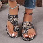 Plus Size Ethnic Style Flat Toe Ring Slippers