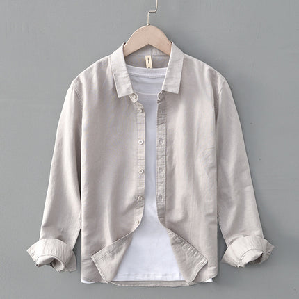 Spring And Summer Cotton Linen Long Sleeve Blouse Boys Niche