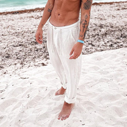 Fashion Men's Cotton And Linen Casual Trousers