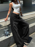 Straight-leg Denim Women's American-style Casual Wide-leg Draggle-tail Trousers
