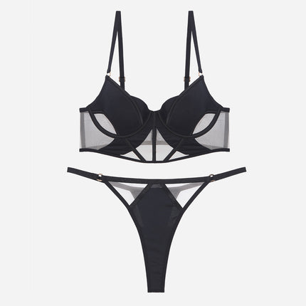 Glossy Mesh Hollow French Underwear Women