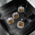 925 Silver Jewelry Colored Gems Suit Ear Stud Pendant Ring For Women