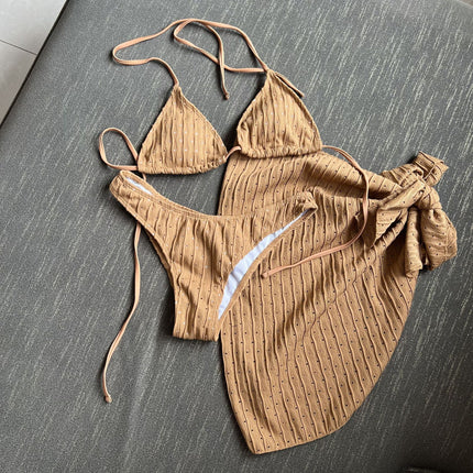 Swimsuit Backless Drawstring Banded Bikini Suit