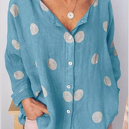 Women's Polkadot Cardigan Fashion Printed Shirt
