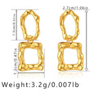 Color Retention Copper Plating 18K Real Gold Overlapping Design Double Layers Loving Heart Earrings