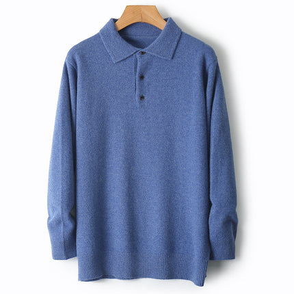 Men's Woolen Sweater Polo Collar Sweater Pullover
