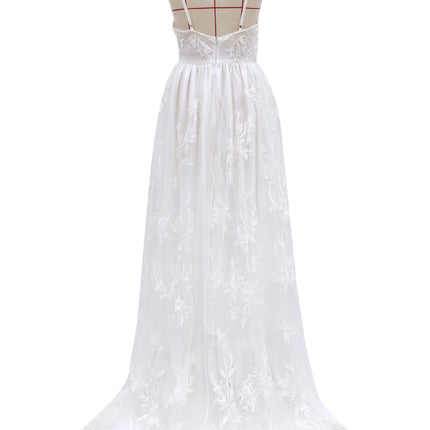 Bride Sexy Suspenders Wedding Evening Dress