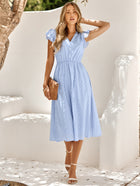 Summer Casual Women's Solid V-neck Dress