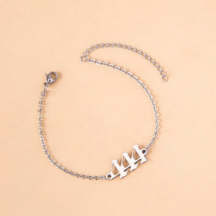 Stainless Steel Number 444 Chain Bracelets For Women