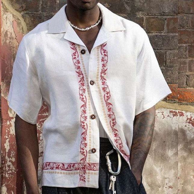 Lapel Button Short Sleeve Top Shirt