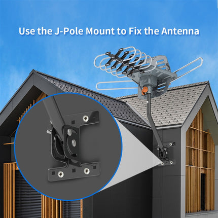 TA-102P 360 Degree UV Dual Band 28-36dB Outdoor Antenna With Black Bracket