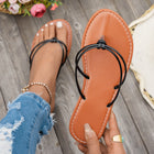 Large Size Flat Bottom Slippers Women's Flip-flops Casual Beach Sandals