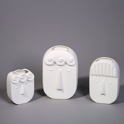 Creative Face Vases Ceramic Ornaments Living Room Flower Arrangement Simple Art Decoration
