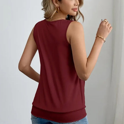 Sequin Decor Ruched Tank Top