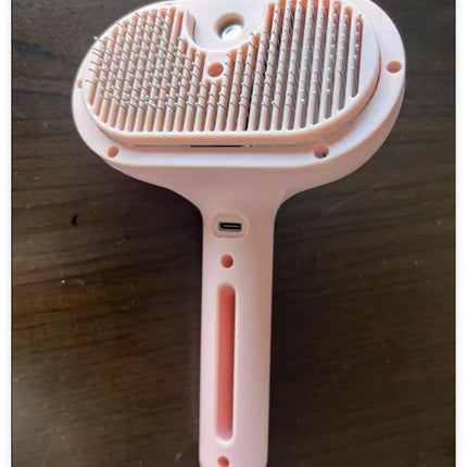 Pet Comb Self Cleaning Pets Brush For Dogs Grooming Tools Dematting Comb Built-in Mist Humidifier Pet Products