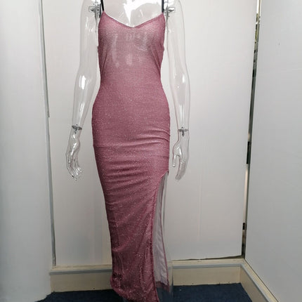 Women's High-end High-waisted Evening Dresses With Suspenders And V-necks