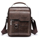 Popular Men's Messenger Bag One Shoulder Retro Business Backpack PU Leather Flaps Crossbody Bags Business Flap Male Solid Travel Bag