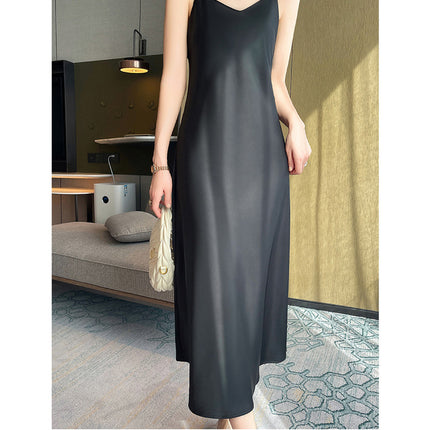 Spring And Summer New Silk Satin High-grade Suspenders Dress Women