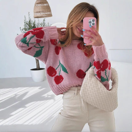Jacquard Casual Loose Long Sleeve Knitwear