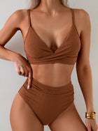Printed Two-piece Push-up Bikini High Waist Swimsuit